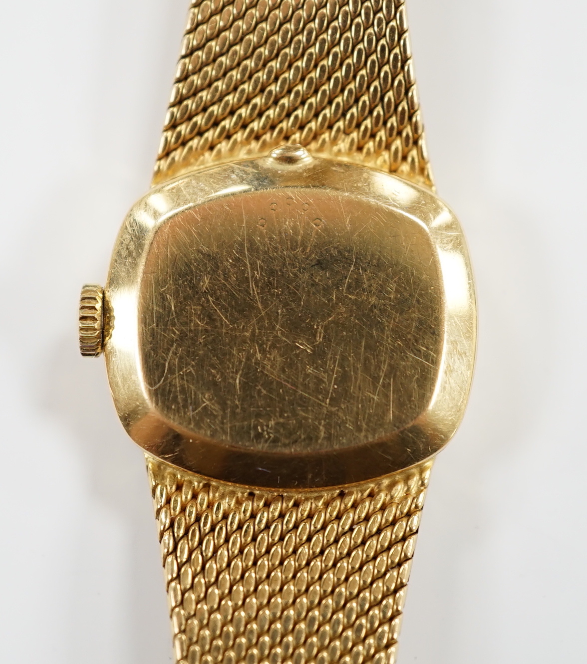 A lady's early 1970's 18ct gold Rolex Precision manual wind dress wrist watch, on integral 18ct gold Rolex bracelet